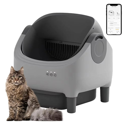 KFX-350483 Self-Cleaning Electric Cat Litter Box with Timed App Control and 20L Capacity