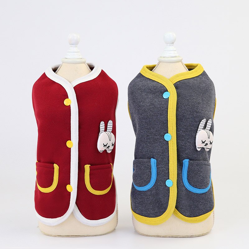 KFX-3506493 Cozy Pet Bunny Cardigan Sweater for Small to Medium Dogs