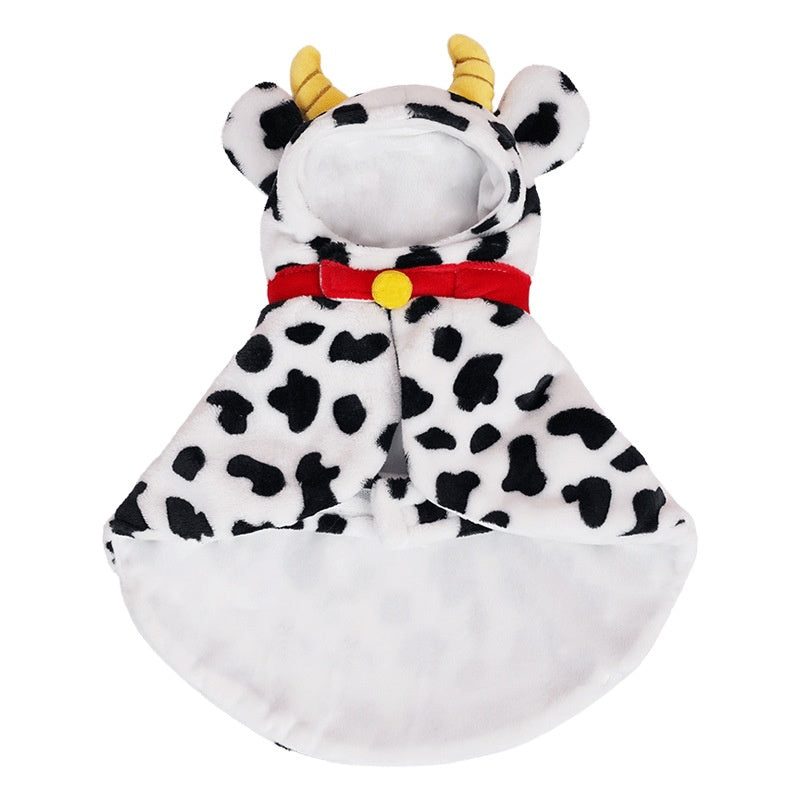 KFX-3507773 Cozy Cow Cloak for Cats and Small Dogs - Windproof Flannel Pet Cape