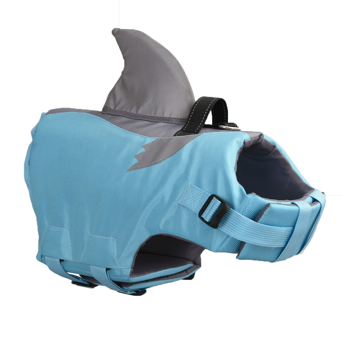 KFX-3508797 Adjustable Flying Shark Fin Life Jacket for Dogs - Buoyant Outdoor Swim Suit in Blue and Orange