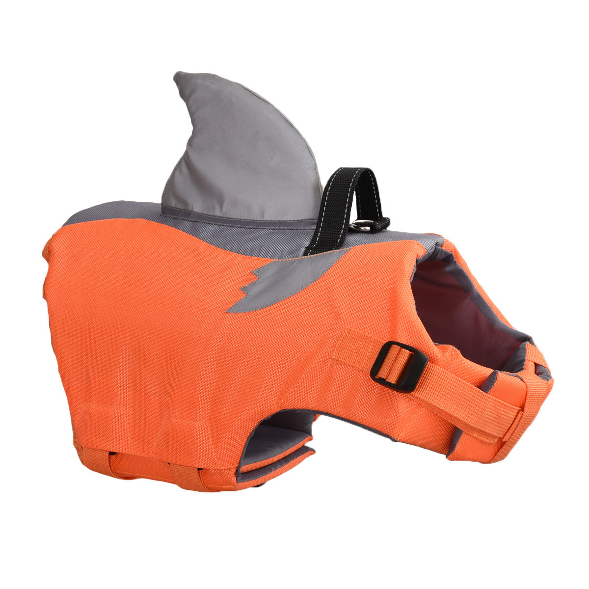 KFX-3508797 Adjustable Flying Shark Fin Life Jacket for Dogs - Buoyant Outdoor Swim Suit in Blue and Orange