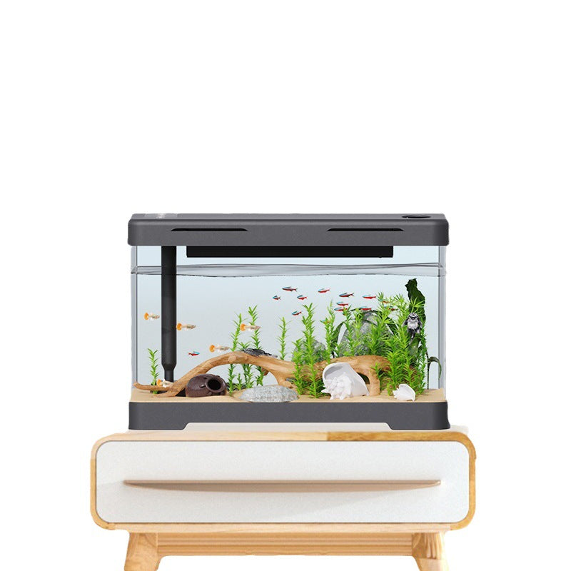 KFX-3510461 Luxury Black Acrylic Fish Tank - Four Generation Cylinder Design - Small Size