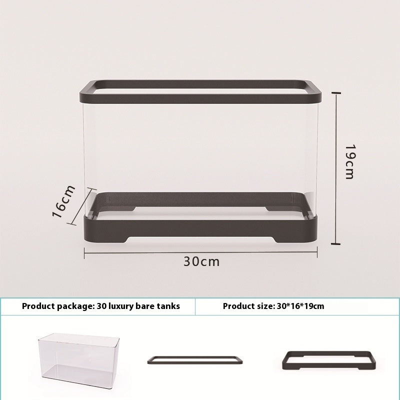 KFX-3510461 Luxury Black Acrylic Fish Tank - Four Generation Cylinder Design - Small Size