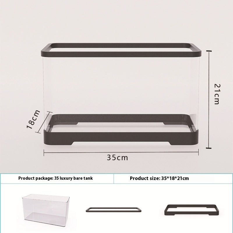 KFX-3510461 Luxury Black Acrylic Fish Tank - Four Generation Cylinder Design - Small Size
