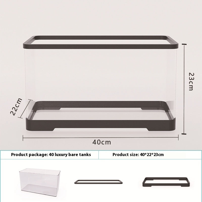 KFX-3510461 Luxury Black Acrylic Fish Tank - Four Generation Cylinder Design - Small Size