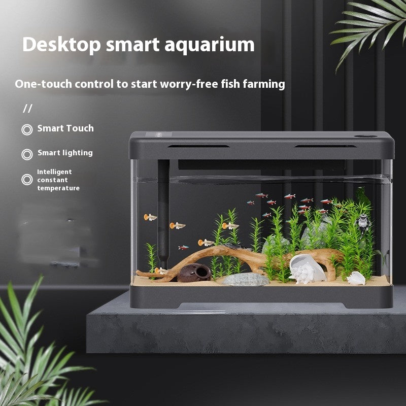 KFX-3510461 Luxury Black Acrylic Fish Tank - Four Generation Cylinder Design - Small Size