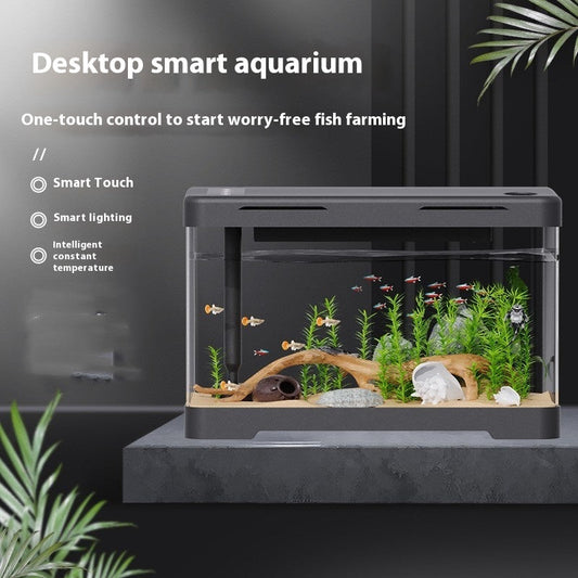 KFX-3510461 Luxury Black Acrylic Fish Tank - Four Generation Cylinder Design - Small Size