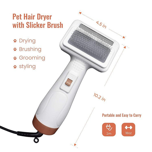 KFX-3512765 Pet Hair Dryer with ABS Material and 360° Rotating Power Cord, 380W, White