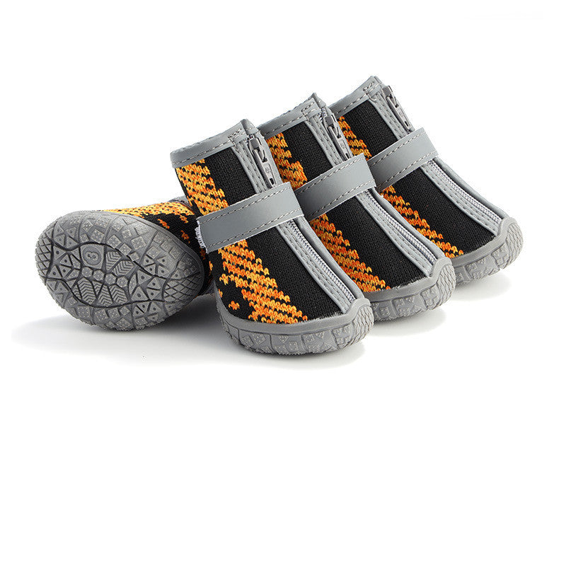 KFX-3513789 Dog Foot Covers - Waterproof & Breathable Pet Shoes with Non-Slip Bottom in Various Colors and Materials