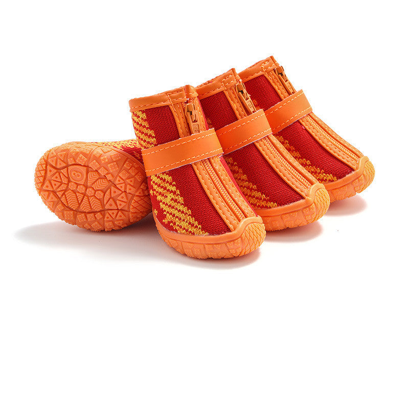 KFX-3513789 Dog Foot Covers - Waterproof & Breathable Pet Shoes with Non-Slip Bottom in Various Colors and Materials