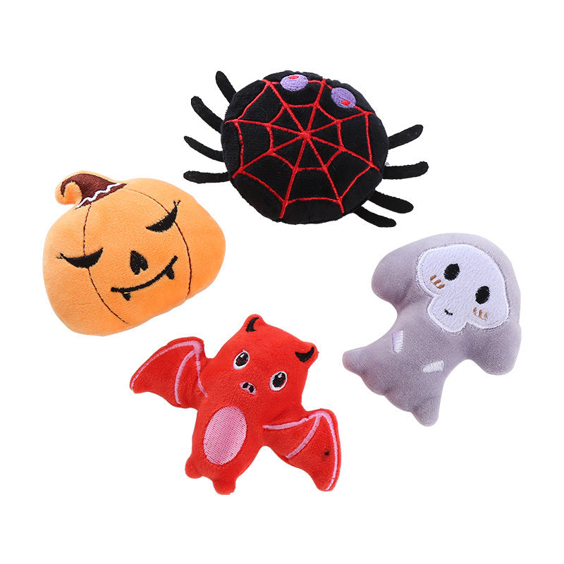 KFX-3516605 Halloween Catnip Plush Toy for Cats - Spider, Pumpkin, Ghost, and Bat Designs