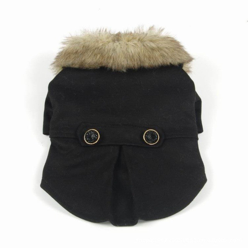 KFX-3517501 British Style Plush Padded Cotton Pet Outfit for All Sizes