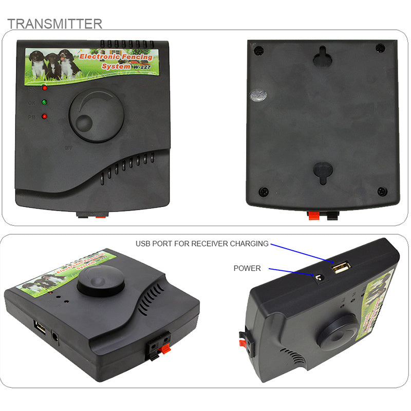 KFX-3517757 Rechargeable Electronic Pet Fence Training Device for Dogs - ABS Material, Simple Design