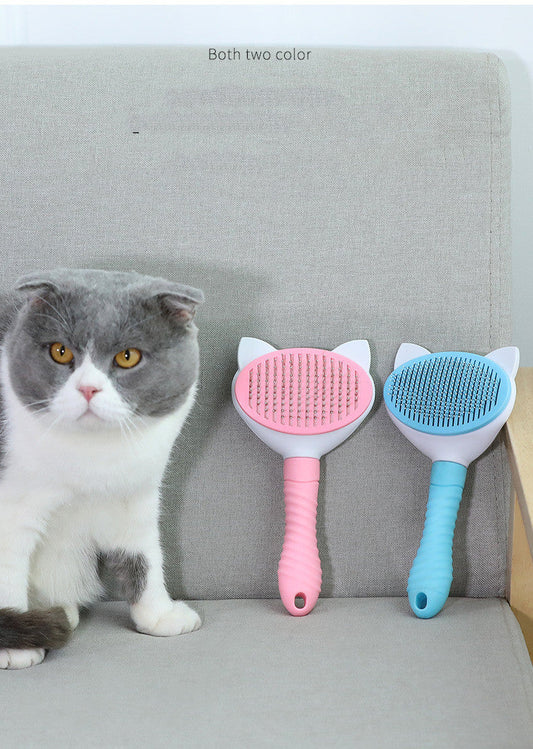 KFX-3518525 Versatile Pet Comb for Long and Short-Haired Cats and Dogs - ABS & Stainless Steel, Comfortable Grip, Easy Hair Removal