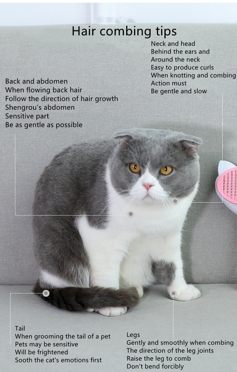 KFX-3518525 Versatile Pet Comb for Long and Short-Haired Cats and Dogs - ABS & Stainless Steel, Comfortable Grip, Easy Hair Removal