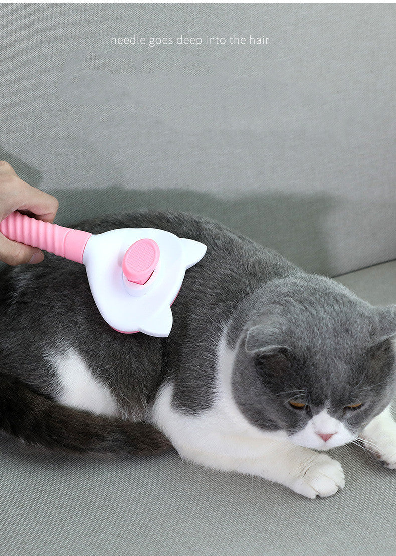 KFX-3518525 Versatile Pet Comb for Long and Short-Haired Cats and Dogs - ABS & Stainless Steel, Comfortable Grip, Easy Hair Removal