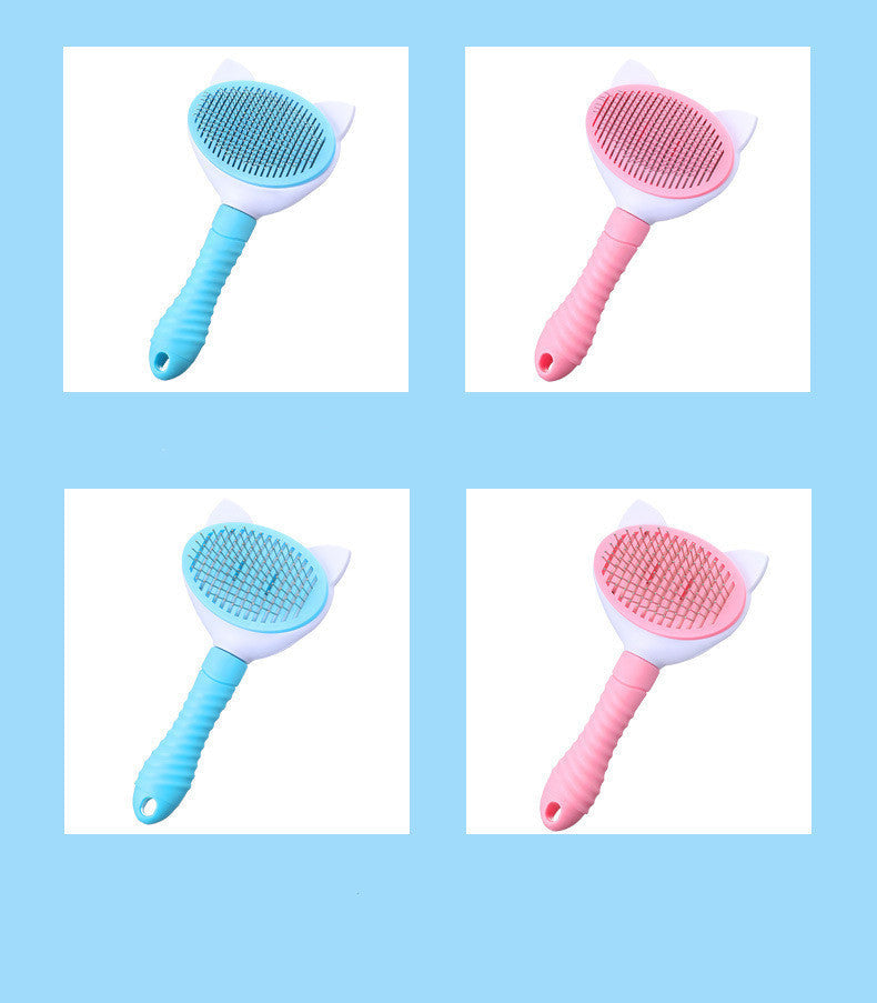 KFX-3518525 Versatile Pet Comb for Long and Short-Haired Cats and Dogs - ABS & Stainless Steel, Comfortable Grip, Easy Hair Removal