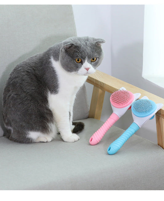 KFX-3518525 Versatile Pet Comb for Long and Short-Haired Cats and Dogs - ABS & Stainless Steel, Comfortable Grip, Easy Hair Removal