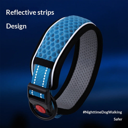 KFX-3518909 Color Grid Adjustable Dog Collar - Lightweight Acrylic Neck Strap for All Seasons