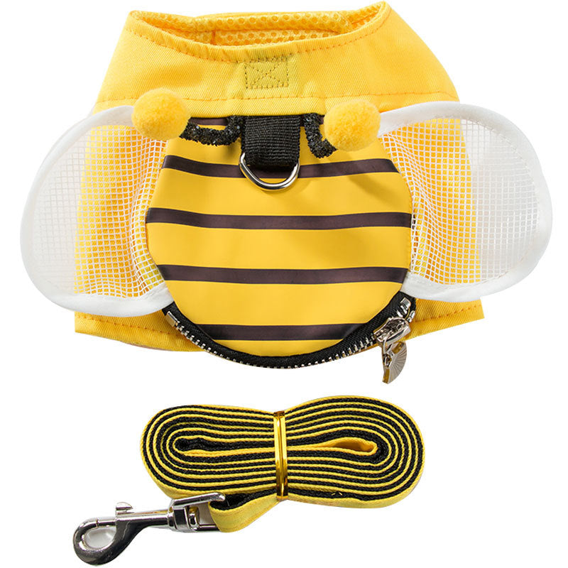 KFX-3521981 Cute Bee Vest with Hand Holding Rope - Available in S, M, L, XL - Alloy Hook and Mesh Material