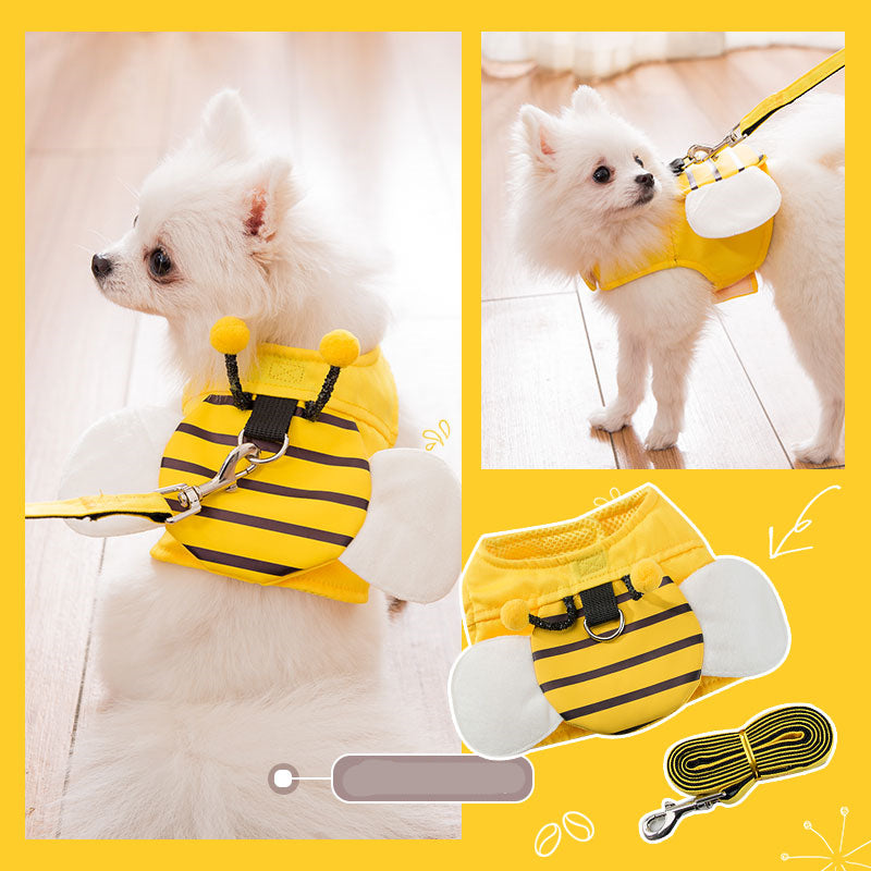 KFX-3521981 Cute Bee Vest with Hand Holding Rope - Available in S, M, L, XL - Alloy Hook and Mesh Material