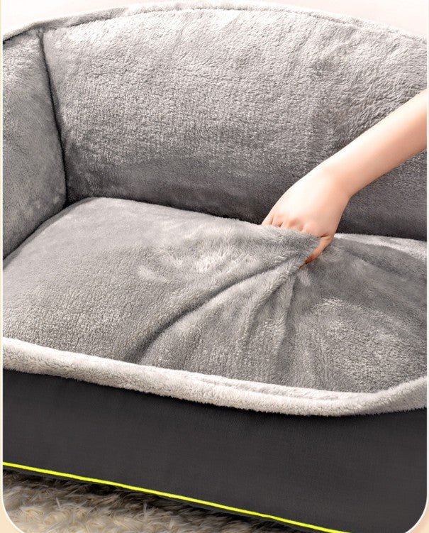 KFX-3522749 Universal Pet Nest - Removable & Washable, All-Season Cozy Bed in Gray (S, M, L, XL)