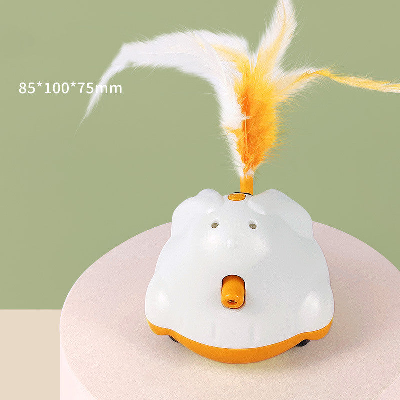 KFX-3523517 Dynamic USB Rechargeable Electric Infrared Cat Teaser with Adjustable Laser and Feathered Heads