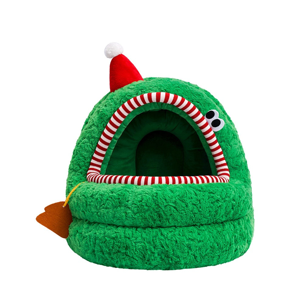 KFX-3524925 Cozy Green Tea Yurt Cat Nest with Removable Washable Cover