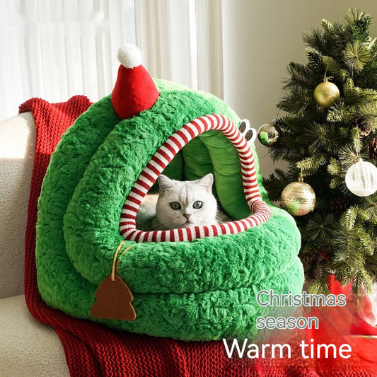 KFX-3524925 Cozy Green Tea Yurt Cat Nest with Removable Washable Cover