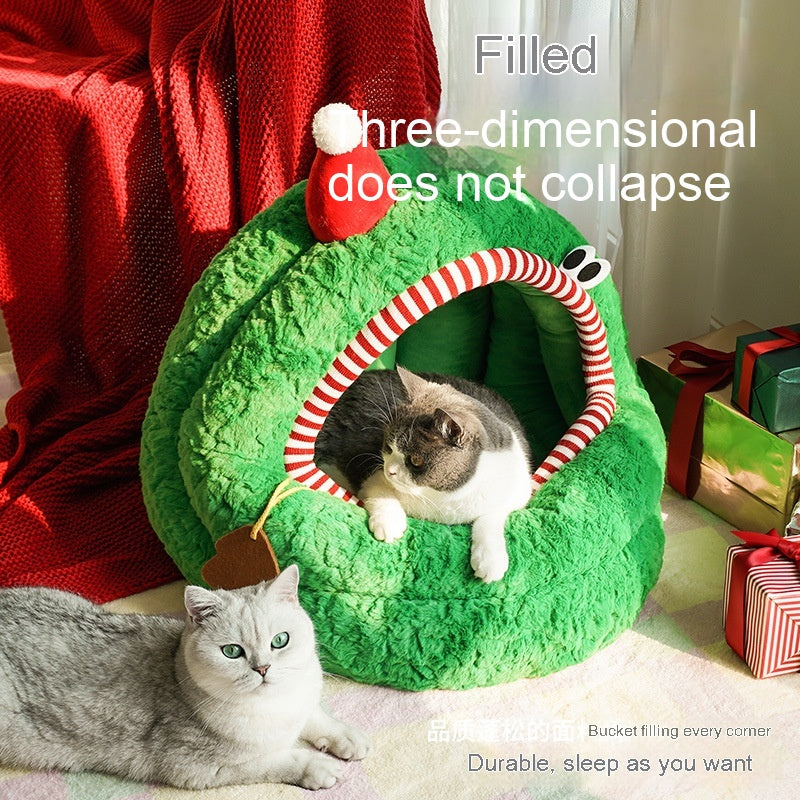 KFX-3524925 Cozy Green Tea Yurt Cat Nest with Removable Washable Cover