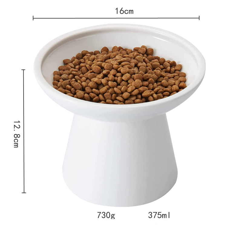 KFX-3526845 Elevated Extra Wide Ceramic Cat Food and Water Bowls for Better Digestion and Whisker Comfort