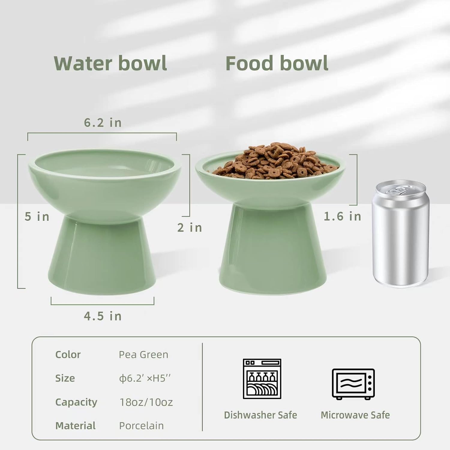 KFX-3526845 Elevated Extra Wide Ceramic Cat Food and Water Bowls for Better Digestion and Whisker Comfort