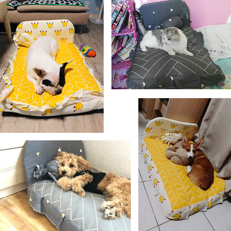 KFX-3527101 Cozy Teddy Small Dog and Cat Bed - Soft PP Cotton, Multiple Sizes Available