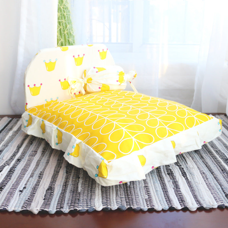 KFX-3527101 Cozy Teddy Small Dog and Cat Bed - Soft PP Cotton, Multiple Sizes Available