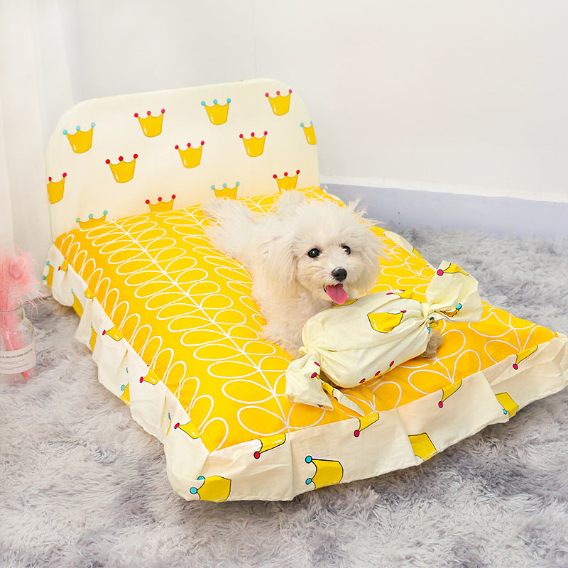 KFX-3527101 Cozy Teddy Small Dog and Cat Bed - Soft PP Cotton, Multiple Sizes Available