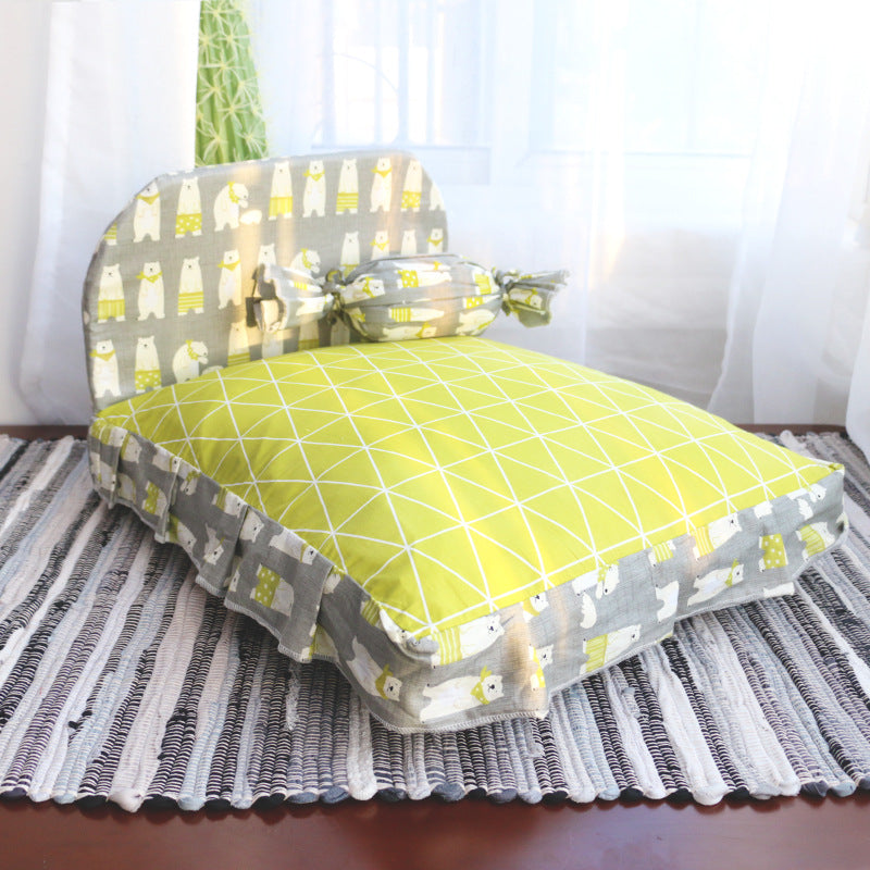 KFX-3527101 Cozy Teddy Small Dog and Cat Bed - Soft PP Cotton, Multiple Sizes Available
