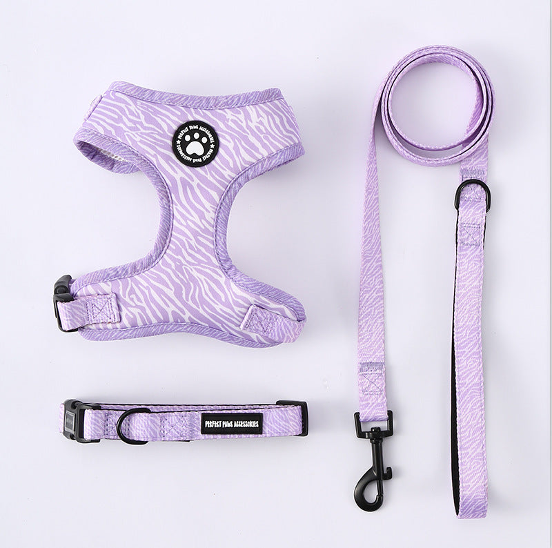 KFX-3527229 Adjustable Dog Breast Strap with Leash and Collar - Multiple Colors Available