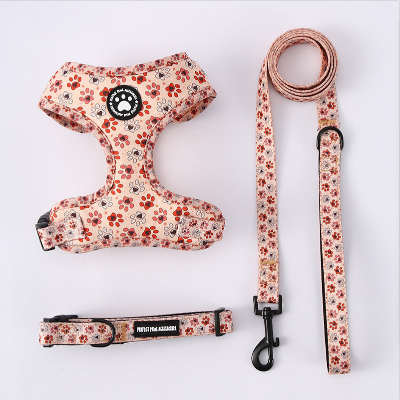 KFX-3527229 Adjustable Dog Breast Strap with Leash and Collar - Multiple Colors Available