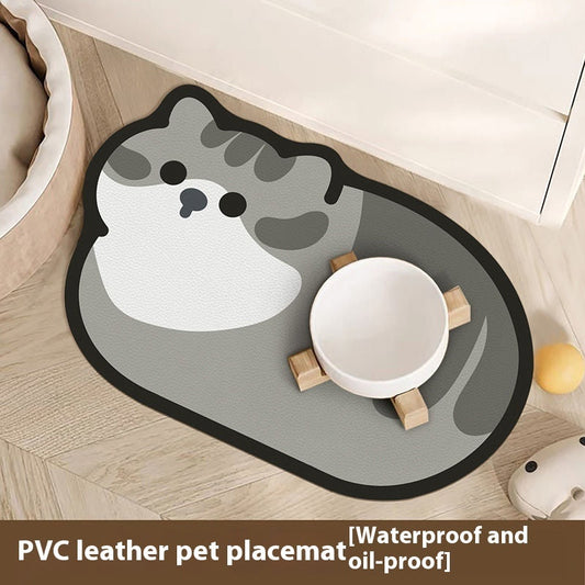 KFX-3530301 Cartoon Pet Leather Placemat – Wear-Resistant Disposable PVC Pad in Various Colors