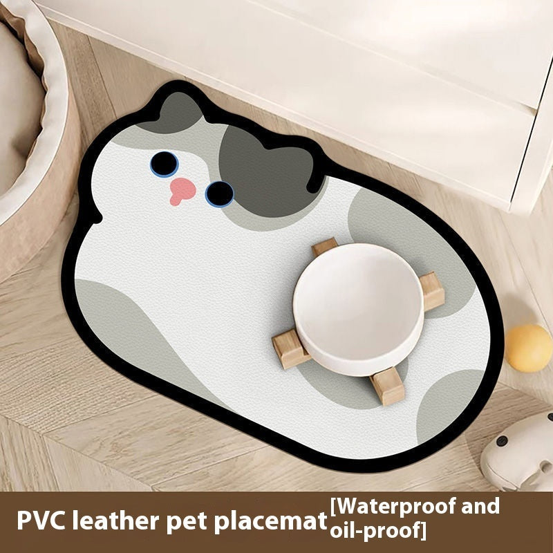KFX-3530301 Cartoon Pet Leather Placemat – Wear-Resistant Disposable PVC Pad in Various Colors