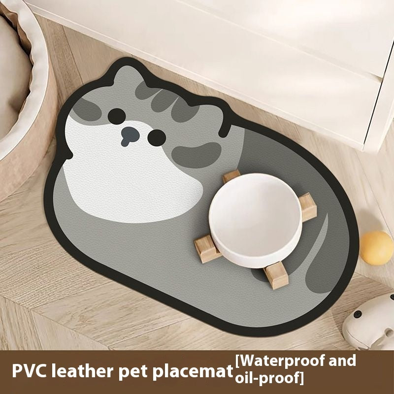 KFX-3530301 Cartoon Pet Leather Placemat – Wear-Resistant Disposable PVC Pad in Various Colors