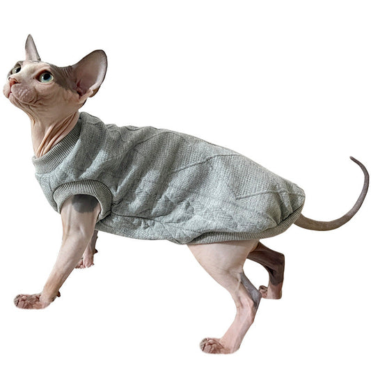 KFX-3530813 Stylish Cotton Vest for Hairless Cats - Available in Multiple Sizes and Colors
