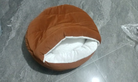 KFX-3532477 Plush Round Pet Nest Pad - Detachable & Washable Comfort for Cats and Dogs