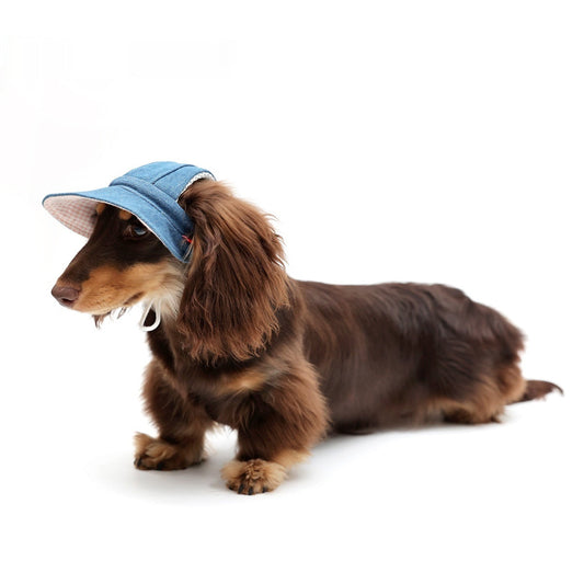 KFX-3534013 Pet Sun Protection Denim Cowboy Hat for Dogs - Sizes S, M, L, XL