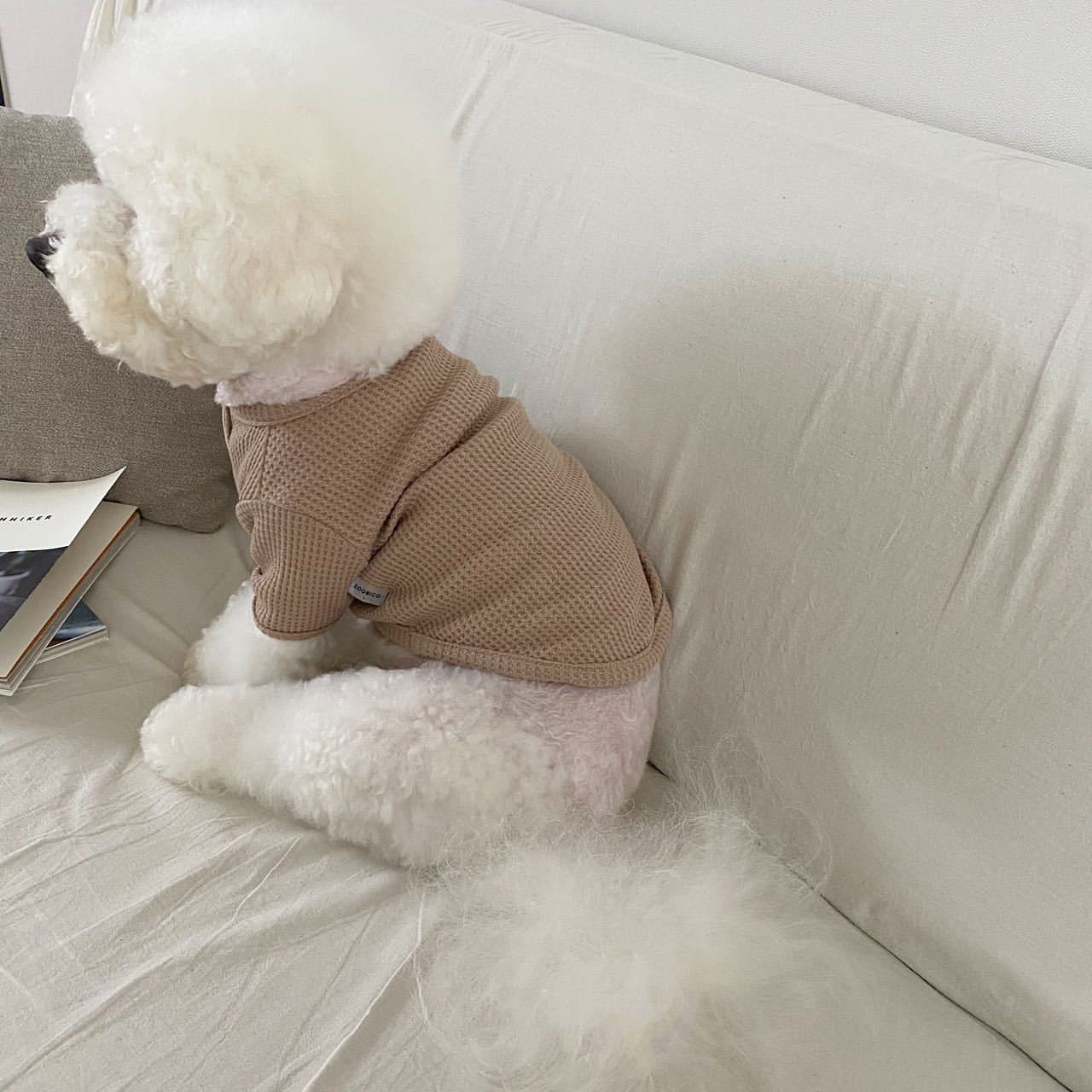 KFX-3534781 Casual Polyester Bottoming Shirt for Dogs and Cats - Khaki, Green, Pink, Sizes XS-XL