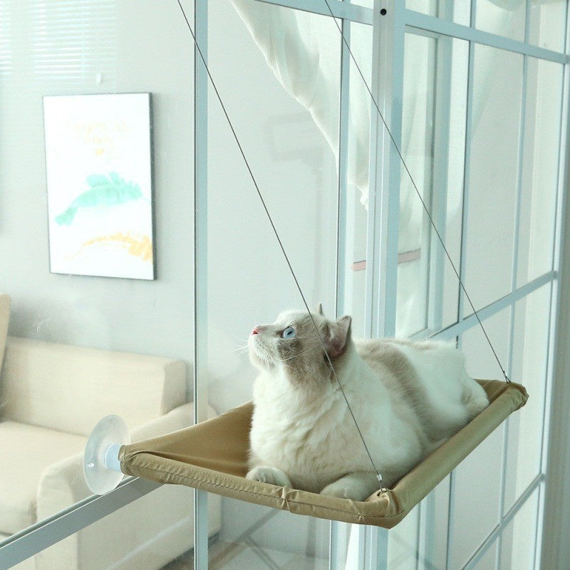 KFX-3535805 Window Cat Hammock with Suction Cups - Soft Cloth Sun-Soaked Swing for Cats