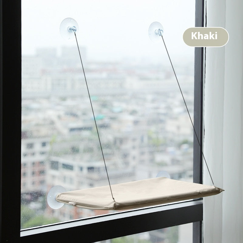 KFX-3535805 Window Cat Hammock with Suction Cups - Soft Cloth Sun-Soaked Swing for Cats