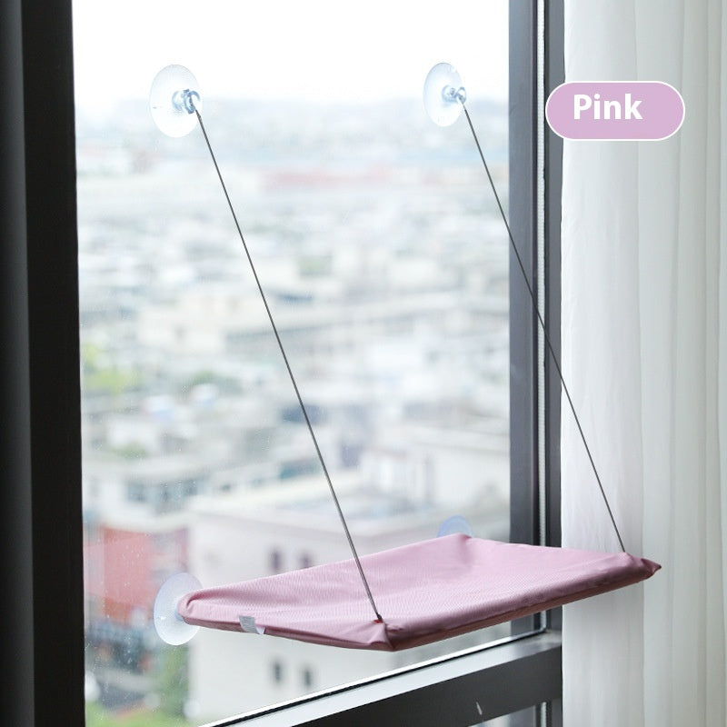 KFX-3535805 Window Cat Hammock with Suction Cups - Soft Cloth Sun-Soaked Swing for Cats