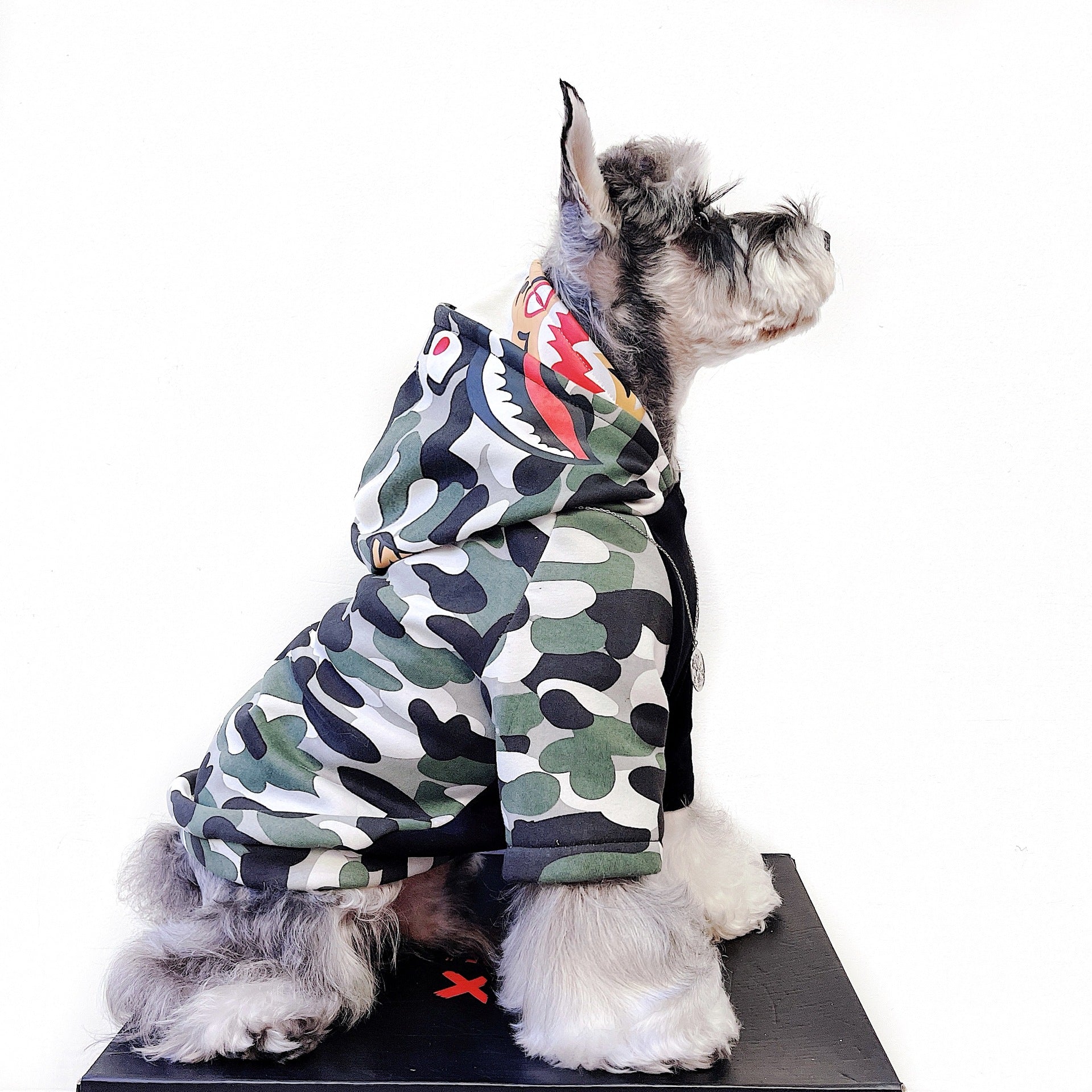 KFX-3536573 Camouflage Black Double Hat Stitching Pet Sweater for All Breeds