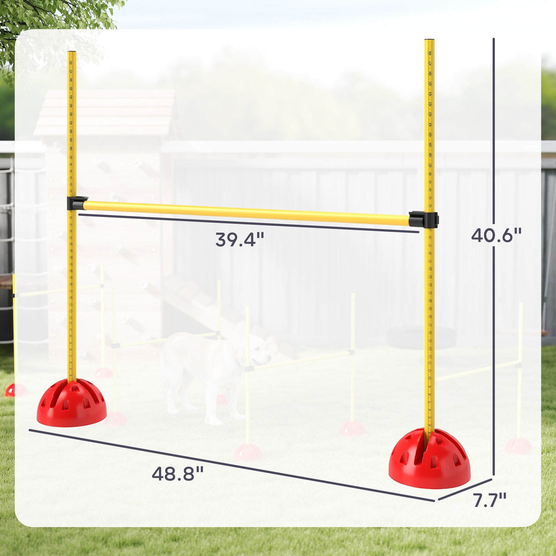 KFX-3539005 Adjustable Dog Agility Jump Set with Carry Bag - 4 Piece Course for Training and Exercise